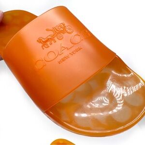 Coach Ulyssa Rubber Slide Women’s Jelly Sandal Candied Orange Size 7